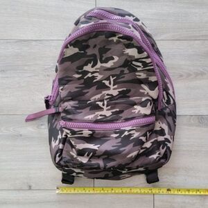 Clements Ribeiro ‘POP’ Full Size purple camouflage backpack 12X14